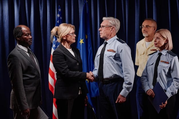 A photograph of a diverse group of senators from both parties shaking hands after reaching an agreement on the infrastructure bill, symbolizing bipartisan cooperation.