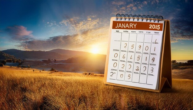 A split-screen image. On one side, a calendar showing the date 
