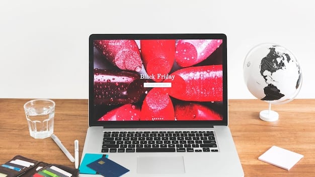 A close-up of a laptop screen displaying a scholarship search website with various filters applied, such as GPA, major, and ethnicity. The background is blurred, emphasizing the focus on finding targeted scholarships.