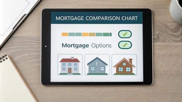 A side-by-side comparison table showcasing the advantages and disadvantages of fixed-rate mortgages versus adjustable-rate mortgages (ARMs), with key metrics like interest rate stability and potential long-term savings highlighted.