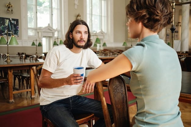 Two individuals are engaged in a calm and respectful conversation, with one person clearly and assertively expressing their needs while the other listens attentively.