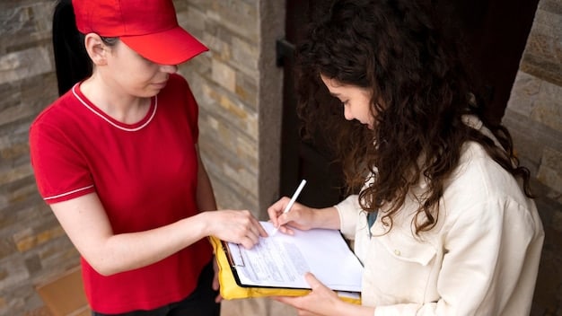 A community outreach worker assisting a person with filling out a form for community services, emphasizing one-on-one support.