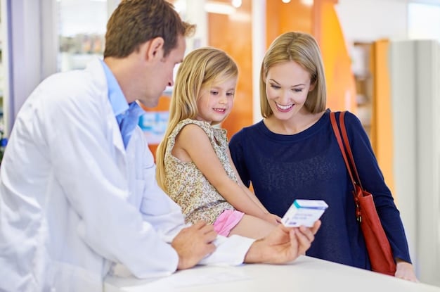 A family smiling and receiving a bill with a significant portion covered by their Healthcare Sharing Ministry. The setting is a comfortable home environment, and the image should convey relief and financial stability.
