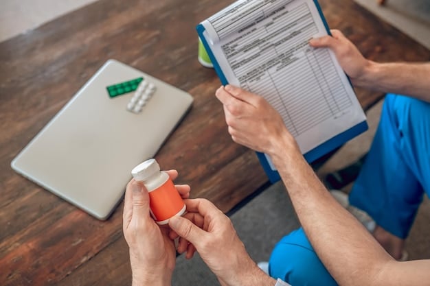 A person organizing receipts related to doctor visits, prescriptions, and medical equipment at home, emphasizing the importance of tracking qualified medical expenses for HSA purposes.