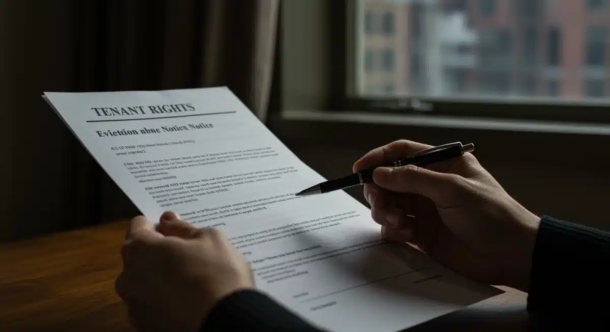 Hands holding a document related to tenant rights, symbolizing legal understanding and housing support.