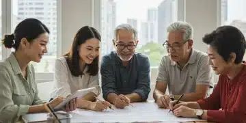 Diverse community members collaborate on a project plan for 2025 community grants