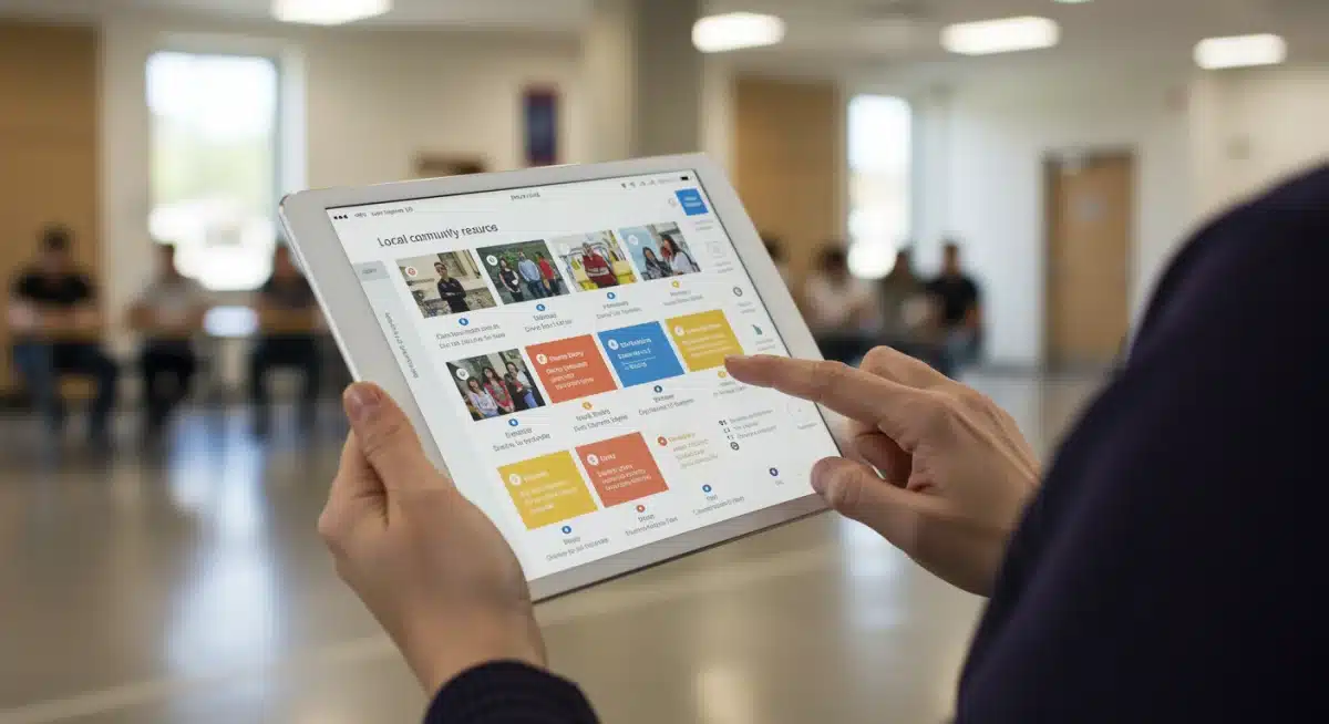 User accessing community resources via a digital platform