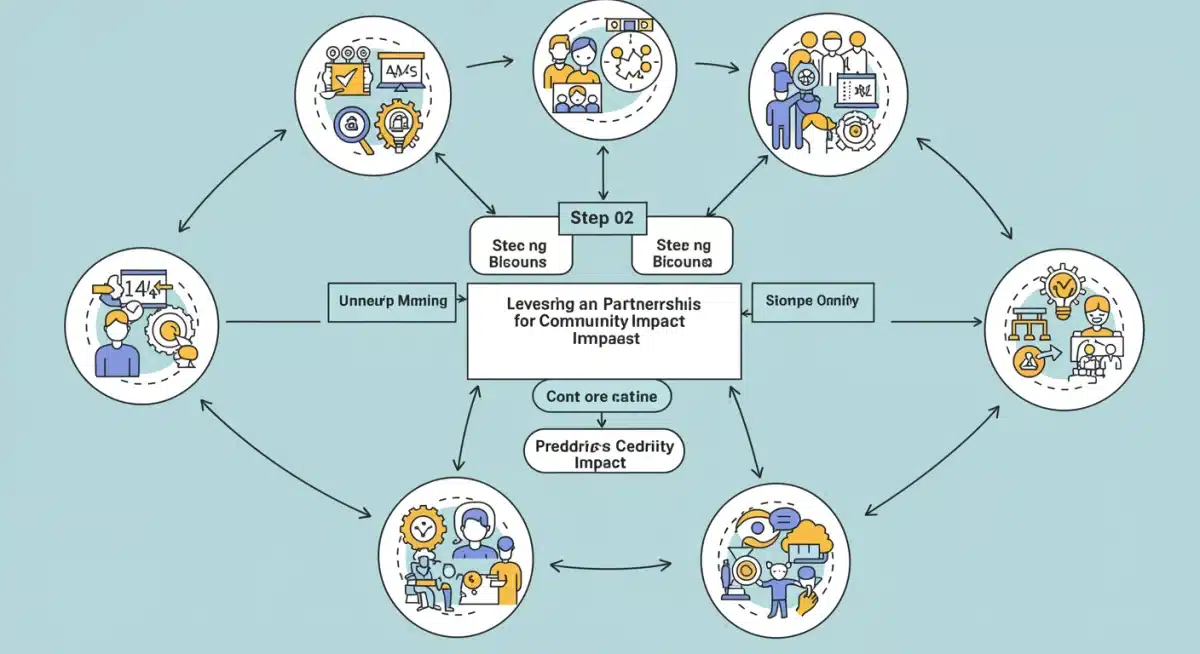 Infographic illustrating the 6-step process for leveraging national partnerships effectively.