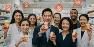 Group of diverse people smiling with discounted prescription medications