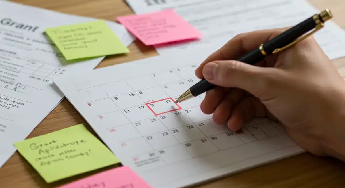 Highlighting key grant deadlines on a calendar