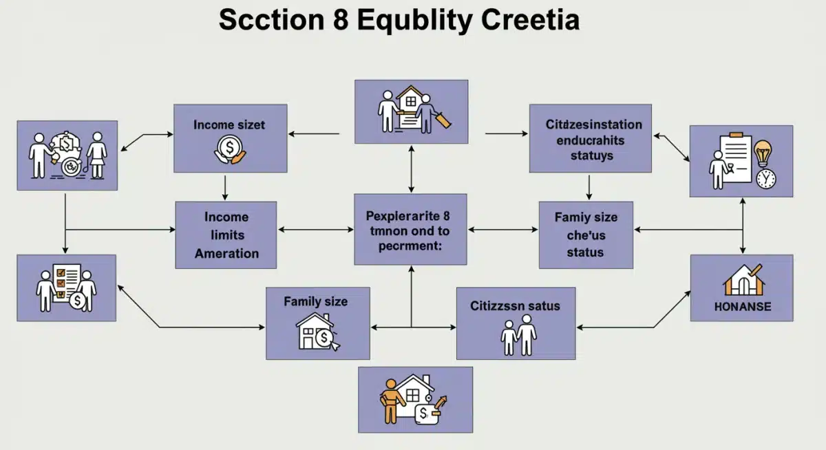 Flowchart illustrating Section 8 eligibility criteria and requirements
