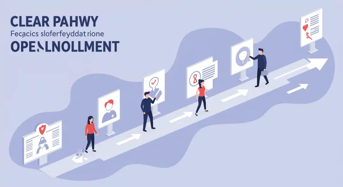 Visual representation of the Open Enrollment process for healthcare plans