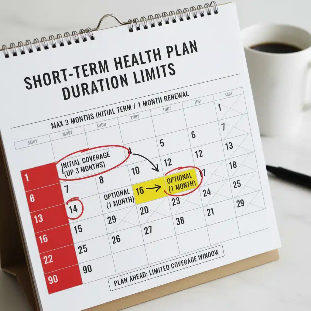 Calendar showing coverage duration limits for short-term health plans 2026