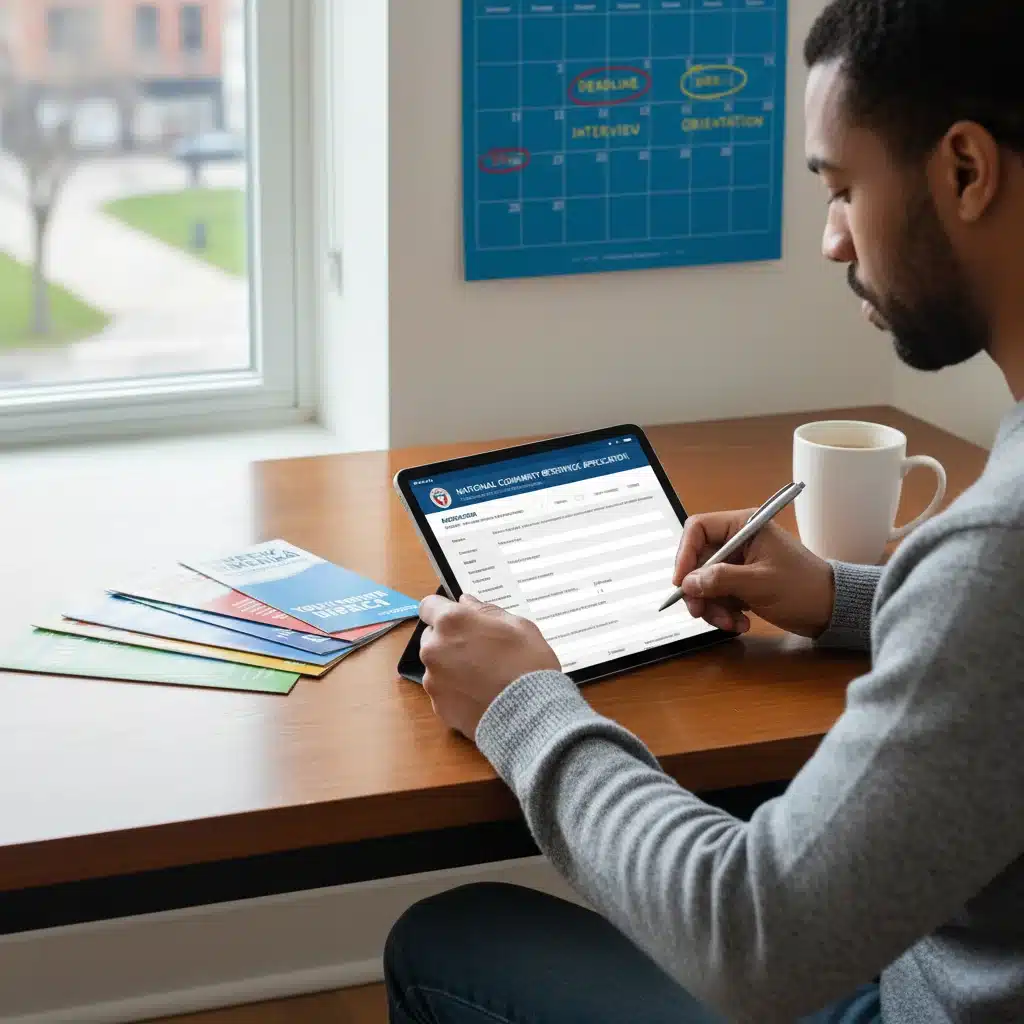 Person applying online for community service, showcasing the application process.