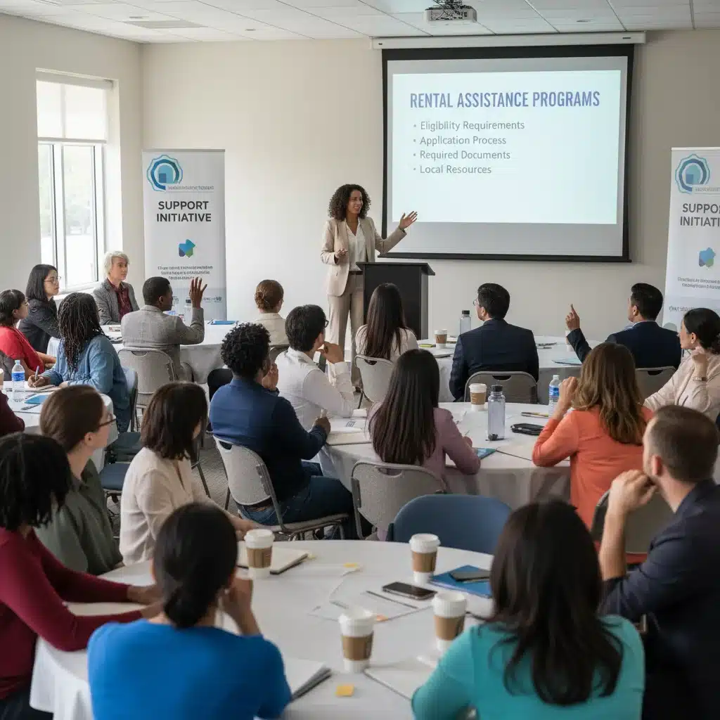 Community members learning about rental assistance programs in 2026