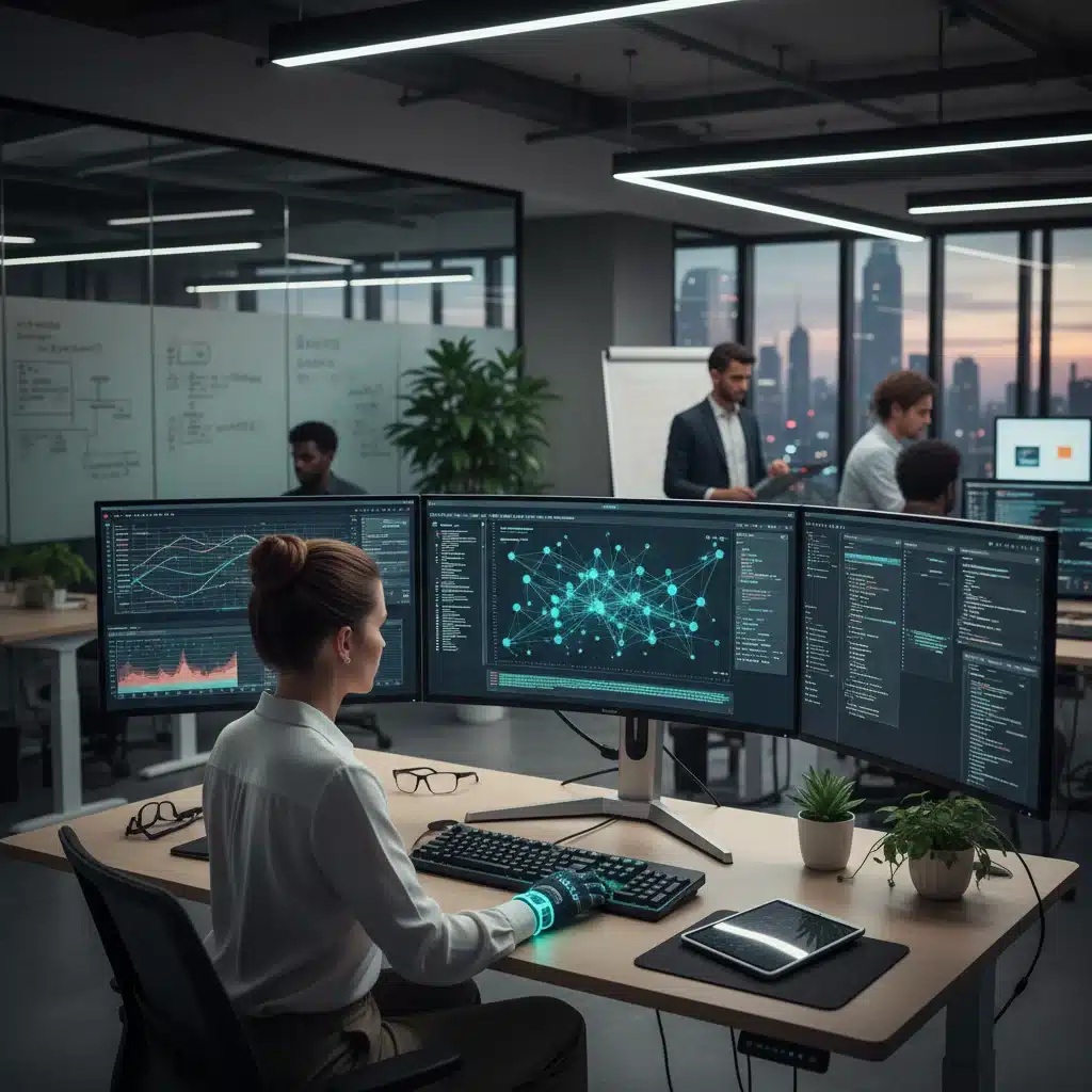 Científico de datos analizando grandes volúmenes de información para insights empresariales.