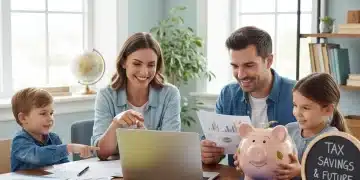 Familia sonriente revisando beneficios fiscales para hijos en 2026