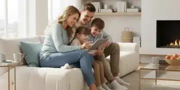 Cheque Familiar 2026: Guía Completa para Solicitarlo y Beneficiarte Familia feliz en casa, símbolo de apoyo económico y bienestar familiar.