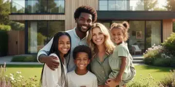 Familia numerosa feliz y unida disfrutando de los beneficios de los programas de apoyo en 2026