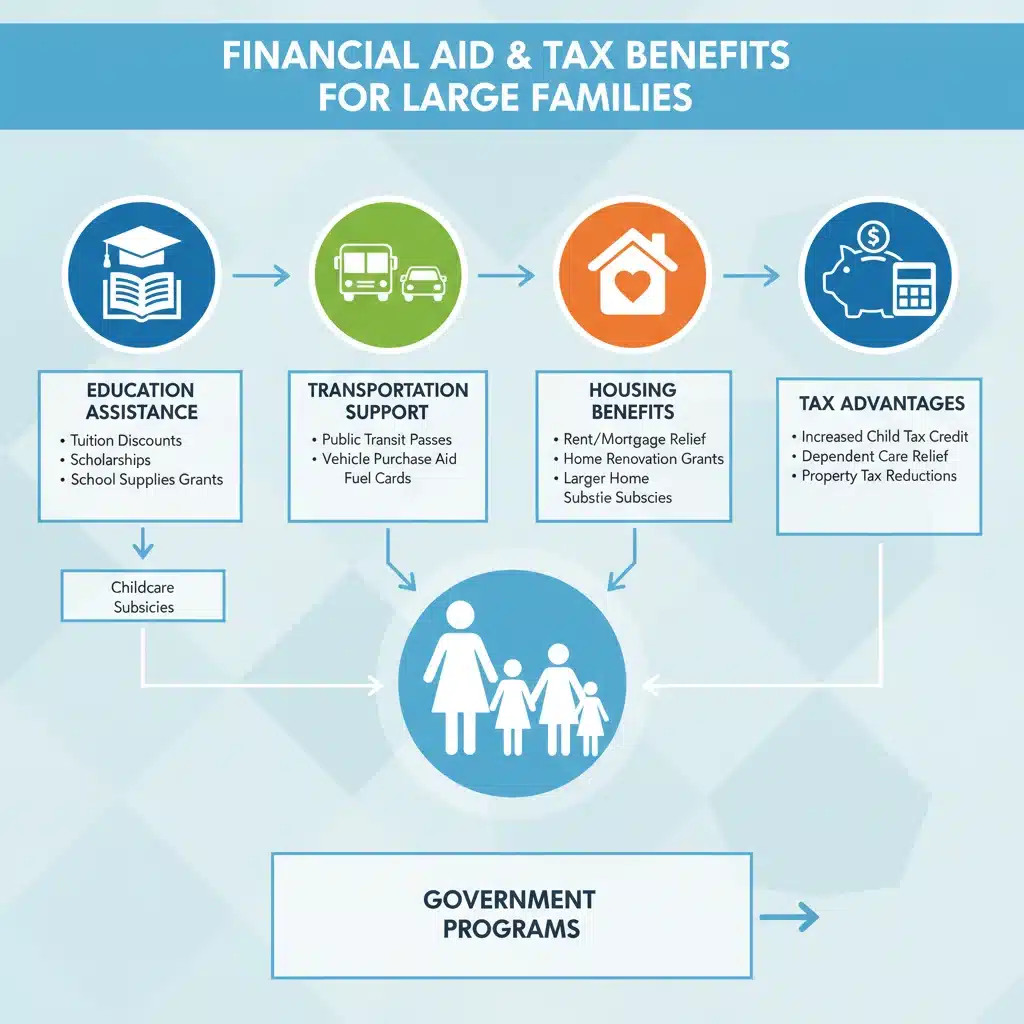 Infografía detallada de beneficios y ayudas económicas para familias numerosas en España