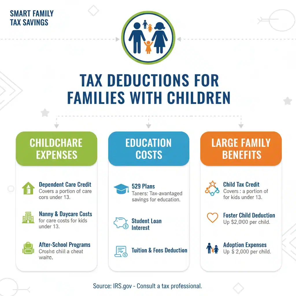 Infografía de deducciones fiscales clave para familias numerosas
