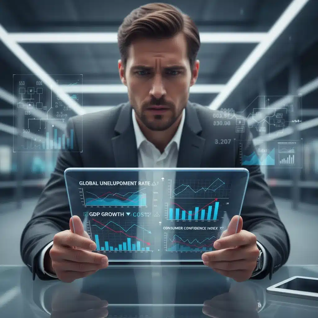 Persona preocupada revisando datos de empleo y prestaciones del SEPE