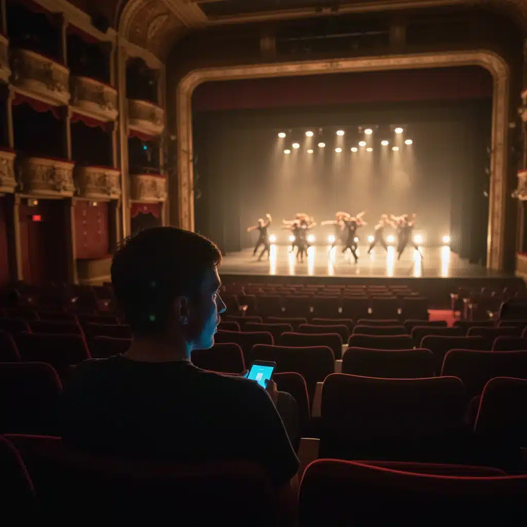 Público atento observando un ensayo de danza desde la oscuridad de la sala, inmerso en la experiencia artística.