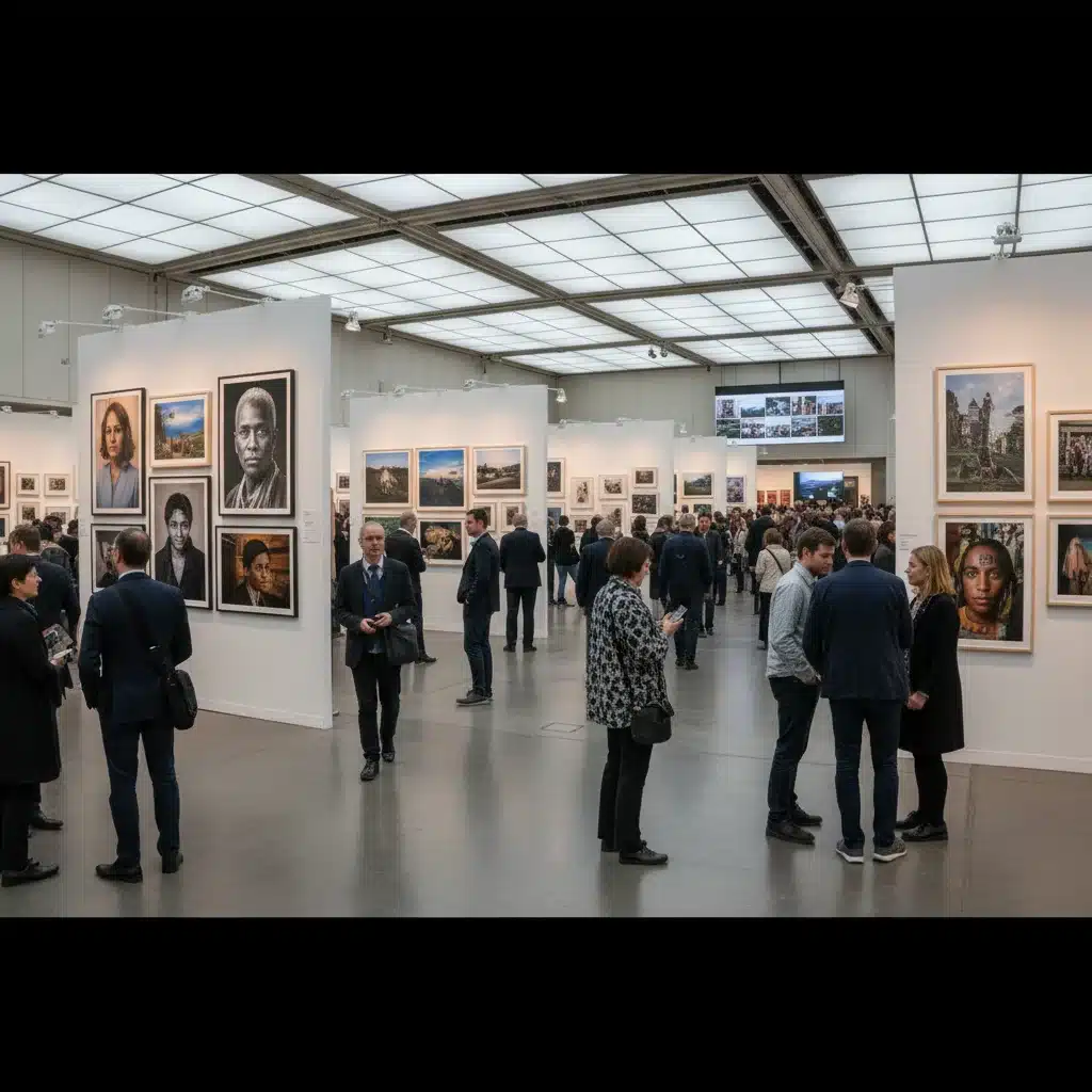 Vista general de una sala de exposición de fotografía con múltiples obras