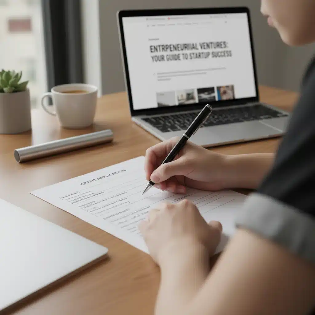 Manos de joven rellenando solicitud de ayuda para emprendedores