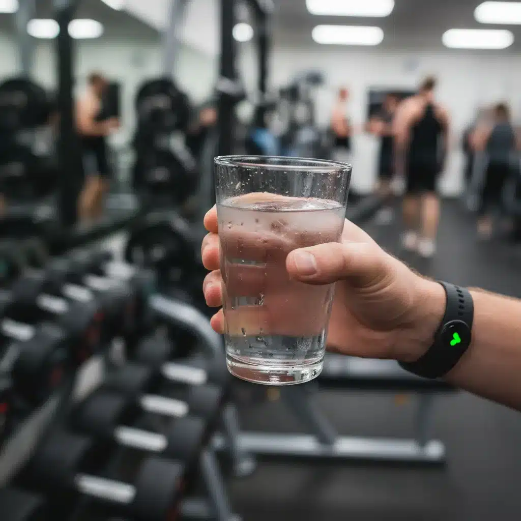 Manos sosteniendo un vaso de agua después de hacer ejercicio, resaltando la importancia de la hidratación.